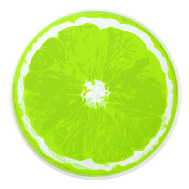 Limone Scheibe-Digital-Malerei Keramikknauf (Vorderseite)