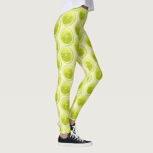 Limone Scheiben auf hellgelben Flächen Leggings