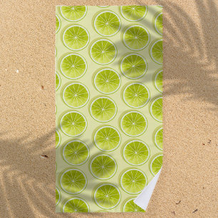 Limone Scheiben auf hellgelben Flächen Strandtuch