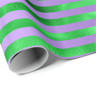Limone Smaragdgrüne Streifen Lines Lila Violett Geschenkpapier