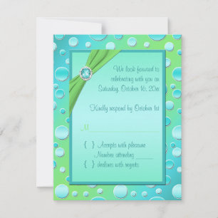 Limone und Aqua Polka Dot RSVP Card Karte