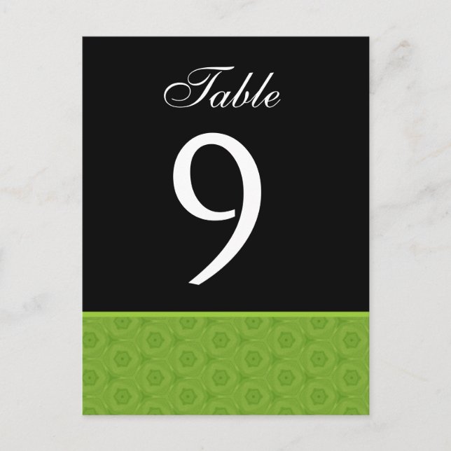 Limone und Black Wedding Tischnummer Card B461 (Vorderseite)