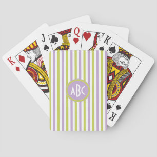Limone und Fuchsia Stripes benutzerdefinierte Spie Spielkarten