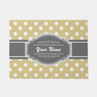 Limone und graue Polka Dots Personalisiert Fußmatte