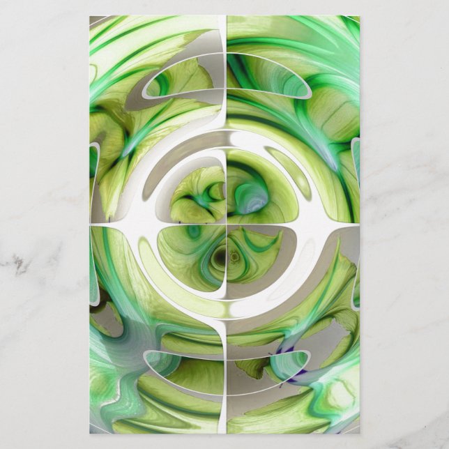 Limone und grüne abstrakte Collage Briefpapier (Vorderseite)
