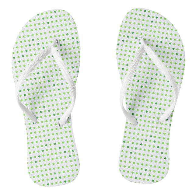Limone und grüne Zickzack Musterpunkte spiegeln Fl Flip Flops (Fußbett)