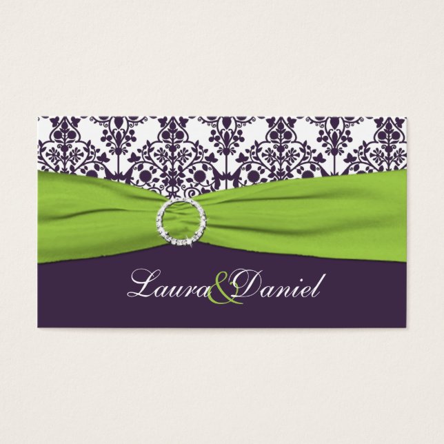 Limone und Lila Damask Wedding Favor Tag (Vorderseite)