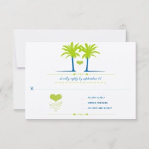 Limone und Royal Blue Beach Typografy Invite Einladung