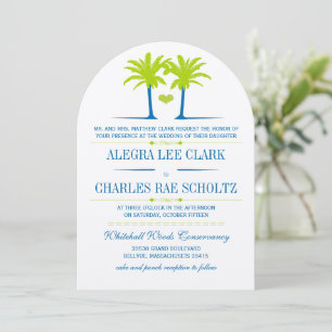 Limone und Royal Blue Beach Typografy Invite Einladung