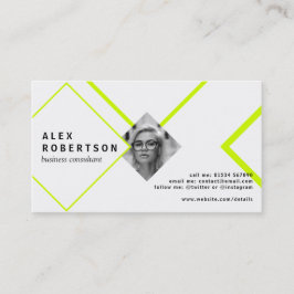 Limone und weiße Diamantporträt-Geschäftskarte Visitenkarte