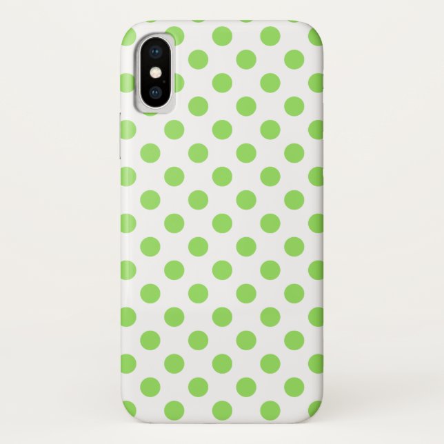 Limone und weiße Polka-Punkte Case-Mate iPhone Hülle (Rückseite)