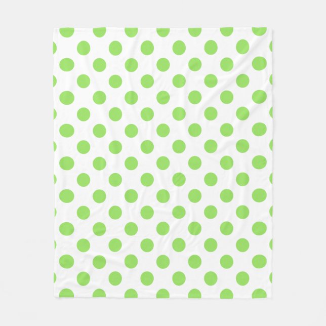 Limone und weiße Polka-Punkte Fleecedecke (Vorderseite)