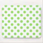 Limone und weiße Polka-Punkte Mousepad<br><div class="desc">Limone und weiße Polka-Punkte</div>