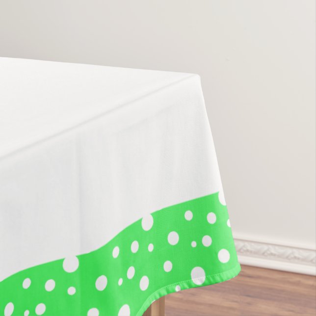 Limone und weiße Polka-Punkte Tischdecke (Beispiel)