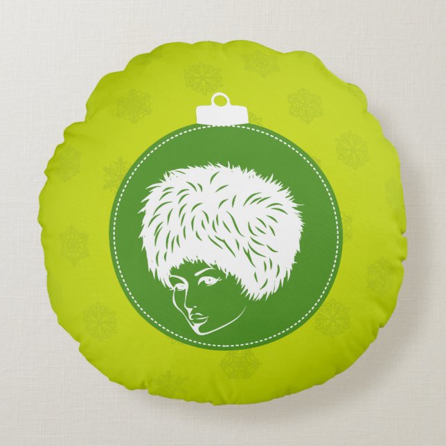 Limone Weihnachten Rundes Kissen (Vorderseite)