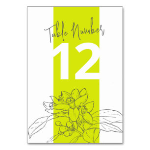 Limone Zitrusblüte Graupenstift Weißweiße Hochzeit Tischnummer