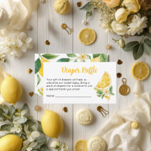 Limonen-Baby-Party-Windel-Raffle-Ticket