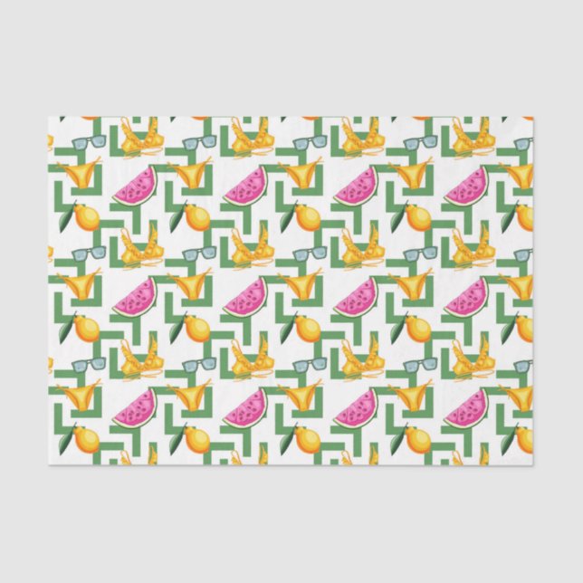 Limonen & Bikinis (Design 28 Yellow/Orange Series) Seidenpapier (Vorderseite)