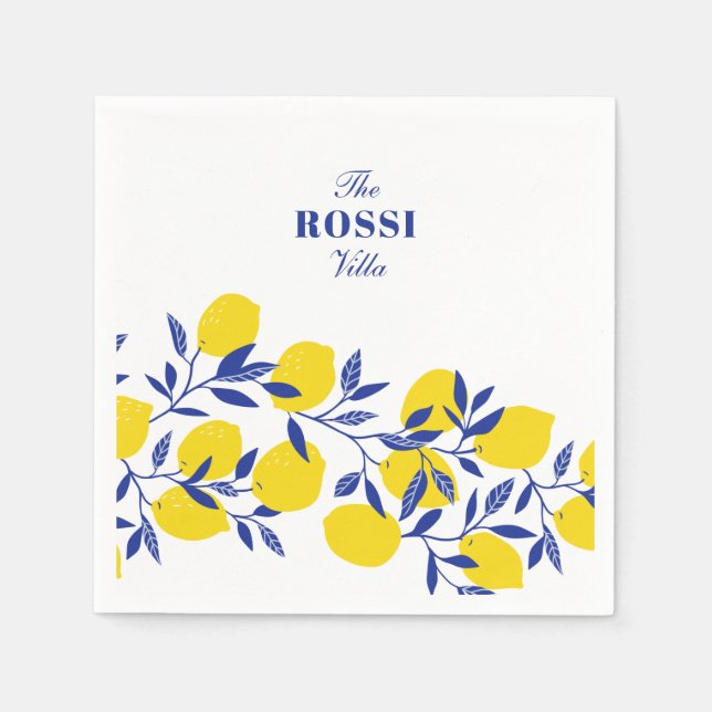 Limonen tropisches Mittelmeer Toskana Serviette (Vorderseite)