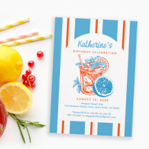 Limonencocktail Coastal Blau Orange Geburtstagsfei