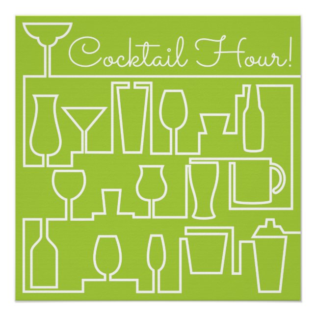 Limonengrün-Cocktail-Party Poster (Vorderseite)