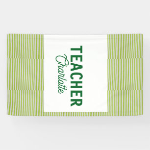 Limonengrün-weiß-gestreift Lehrer Professor Name c Banner