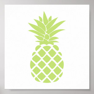 Limonengrüne Dekorative Ananas-Form Poster