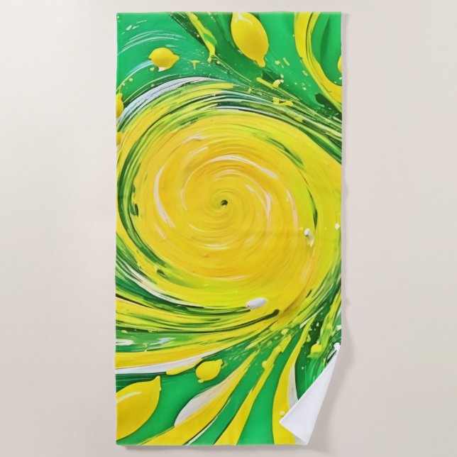 Limonentornado-Design Strandtuch (Vorderseite)