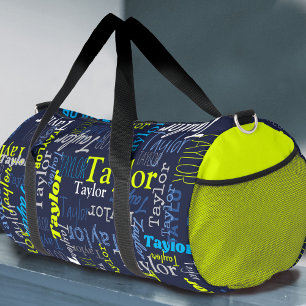 Limoner, blauer personalisierter Name überall Duffle Bag