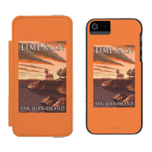 Limoner Brennofen-Leuchtturm-Vintages Reise-Plakat Incipio Watson™ iPhone 5 Geldbörsen Hülle