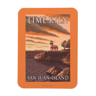 Limoner Brennofen-Leuchtturm-Vintages Reise-Plakat Magnet