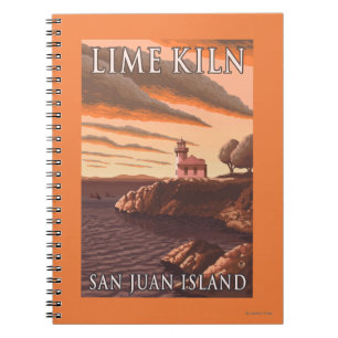 Limoner Brennofen-Leuchtturm-Vintages Reise-Plakat Notizblock