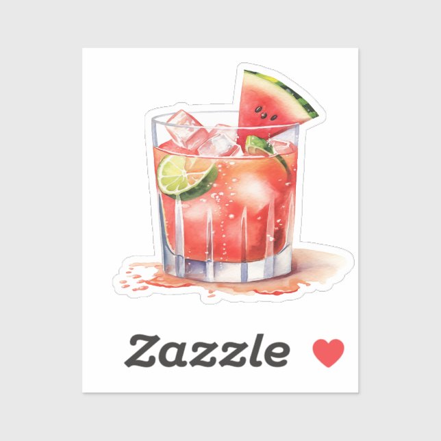 Limoner Cocktail bei der Wassermelone Aufkleber (Blatt)