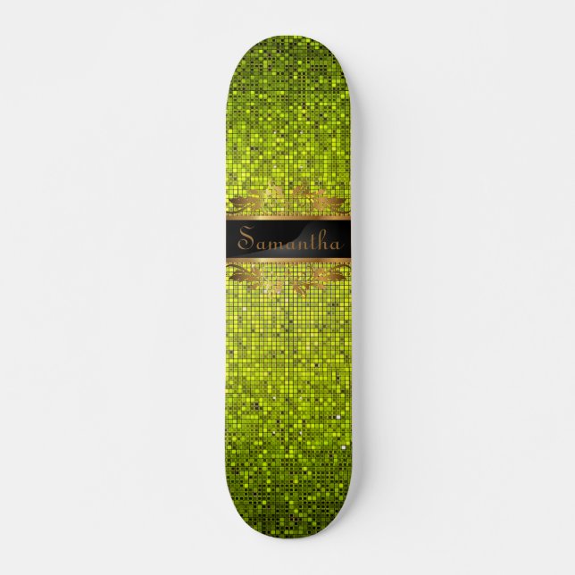 Limoner Glitzer Sequin Disco Alte Schule Skateboar Skateboard (Vorne)