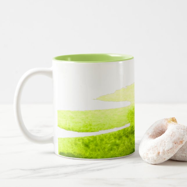 Limoner Grasgrün Zweifarbige Tasse (Mit Donut)