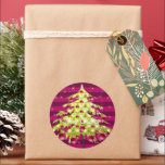 Limoner Pflaumenstreifen Weihnachtsbaum Runder Aufkleber<br><div class="desc">Weitere Weihnachtsdesigns von Sandra</div>
