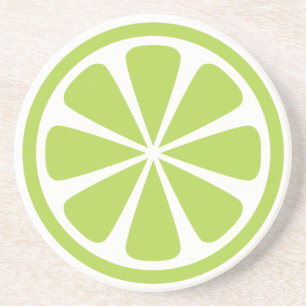Limoner Untersetzer mit grünem, runden Sandstein