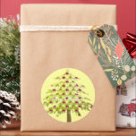 Limoner Weihnachtsbaum mit Pflaumendekoren Runder Aufkleber<br><div class="desc">Weitere Weihnachtsdesigns von Sandra</div>