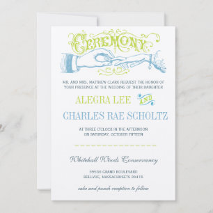 Limones Aqua Moderne Vintage Typografie einladen Einladung
