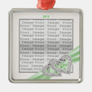 Limones Band-Dekor für benutzerdefinierte Herzen Silbernes Ornament