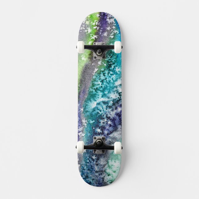 Limones blaues Eis Abstrakt Skateboard (Vorderseite)