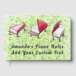 Limones Creme Watercolor Kunstzeitschrift Piano Gästebuch