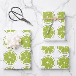 Limones Fruchtgrün Limones Muster Geschenkpapier Set