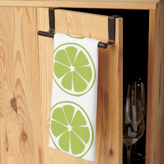 Limones Fruchtgrün Limones Muster Geschirrtuch (Drittel gefaltet)