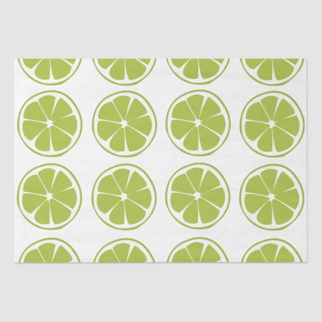 Limones Fruchtgrün Limones Muster Seidenpapier (Vorderseite)