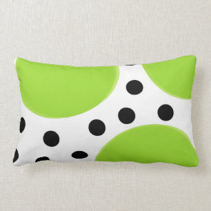 Limones Grün mit schwarzen Polkapunkten Lendenkissen