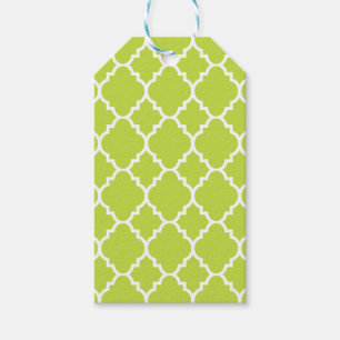 Limones grünes Quatrefoil Marokkaner-Muster Geschenkanhänger