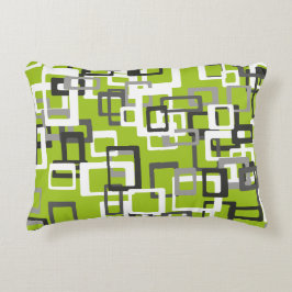 Limones grünes schwarzes graues Weißgeometrisches Zierkissen