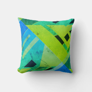 Limones Mint Green Navy Diagonal Abstract Design Kissen