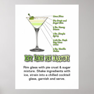 Limones Pie Martini Cocktail Recia Poster